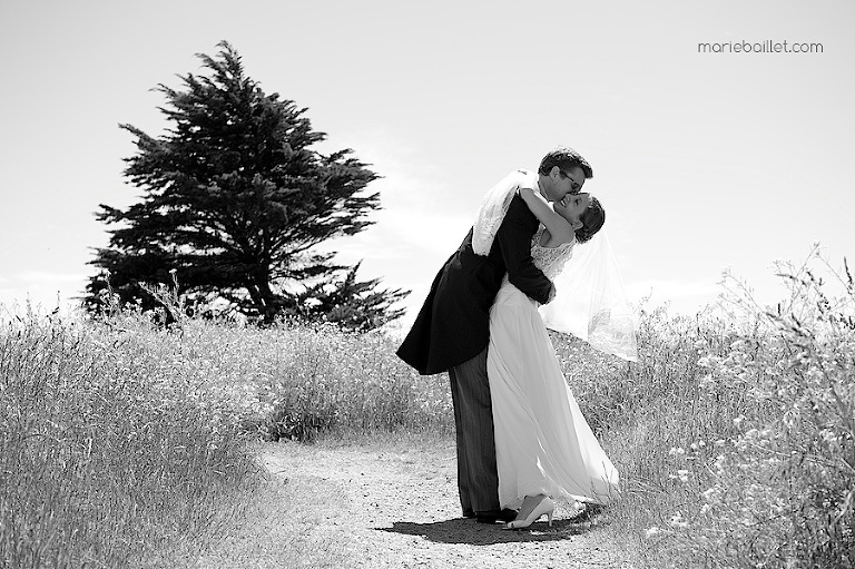 photo de couple Mariage à Saint-Philibert, Morbihan par Marie Baillet photographe en Bretagne sud