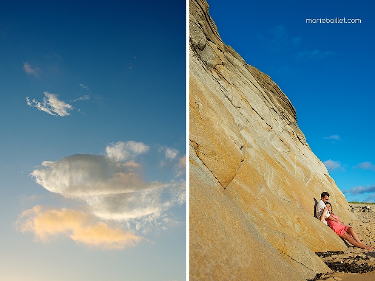 shooting séance amoureux à la plage par Marie Baillet photographe en Bretagne