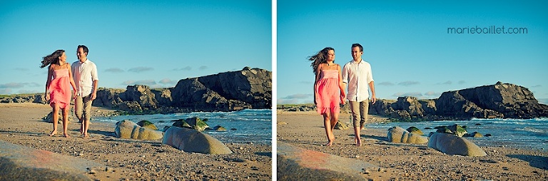 shooting séance amoureux à la plage par Marie Baillet photographe en Bretagne