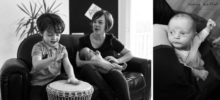 séance photo bébé à domicile/ portrait nouveau-né par Marie Baillet, photographe Morbihan
